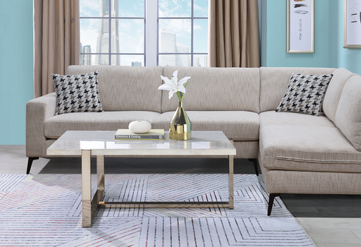 Feit Faux Marble & Champagne Coffee Table - Home Furniture And More (Brentwood, MD)