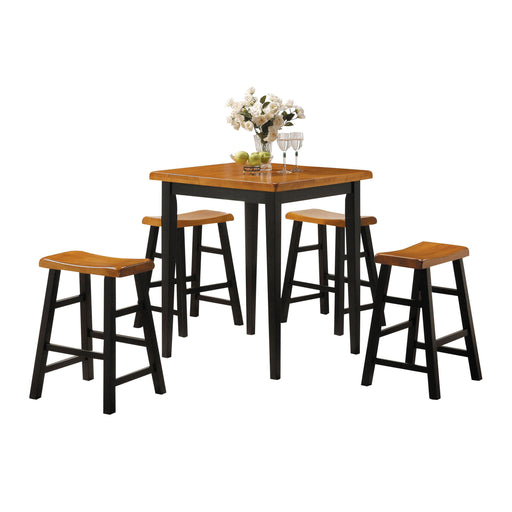 Gaucho Oak & Black Counter Height Set (5Pc Pk) - Home Furniture And More (Brentwood, MD)