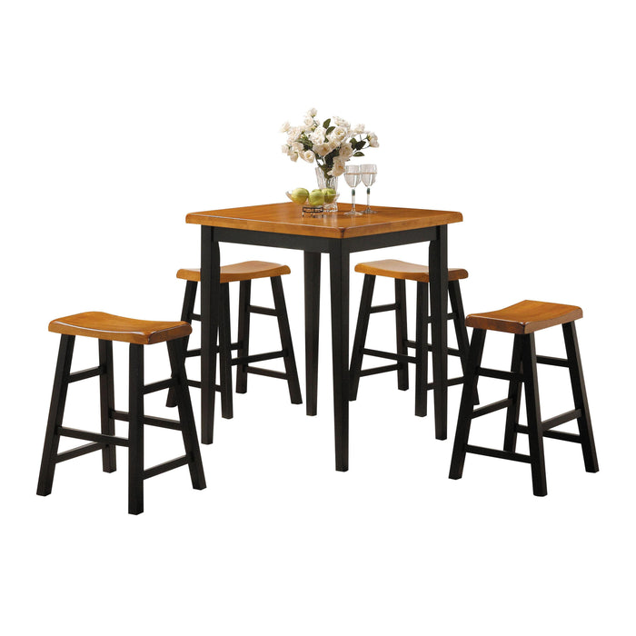 Gaucho Oak & Black Counter Height Set (5Pc Pk) - Home Furniture And More (Brentwood, MD)