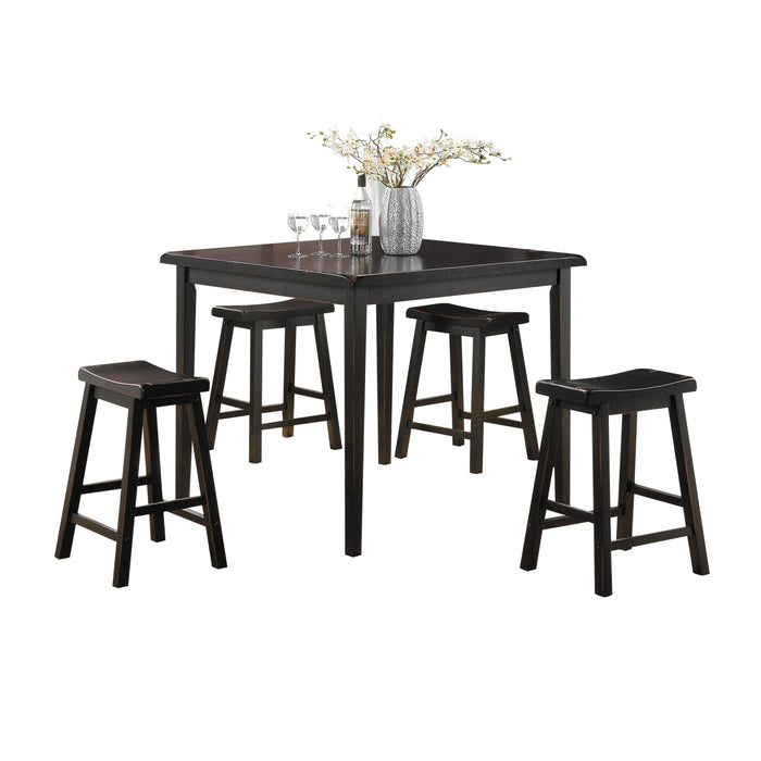 Gaucho Black Counter Height Set (5Pc Pk) - Home Furniture And More (Brentwood, MD)