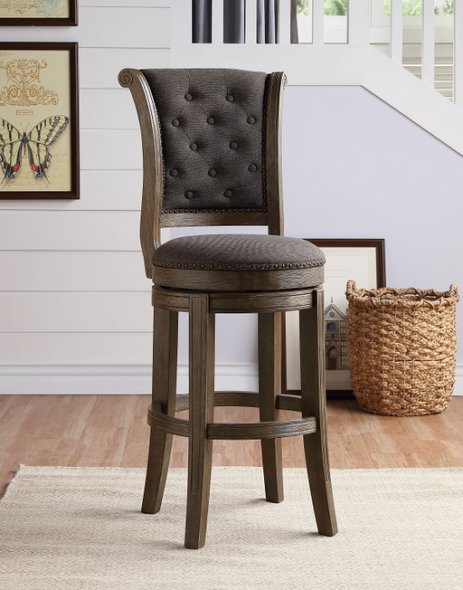 Glison Charcoal Fabric & Walnut Counter Height Chair (1Pc) - Home Furniture And More (Brentwood, MD)