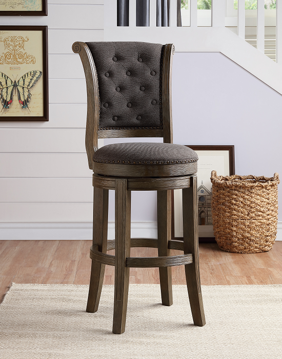 Glison Charcoal Fabric & Walnut Counter Height Chair (1Pc) - Home Furniture And More (Brentwood, MD)