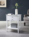 Grardor White Side Table (USB Charging Dock) - Home Furniture And More (Brentwood, MD)