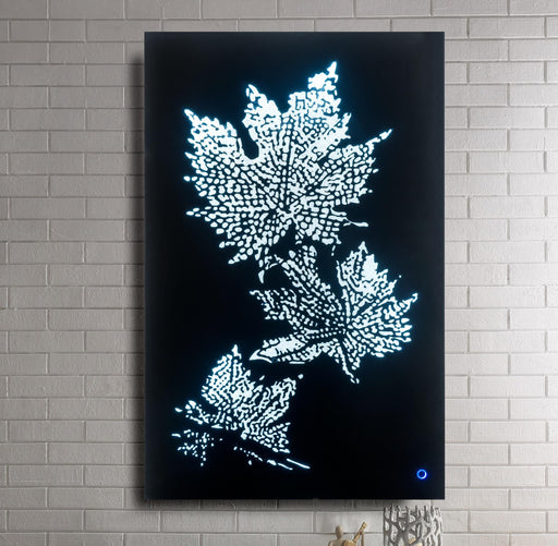 Hadrias Smoky Glass & Faux Crystal Wall Art (LED) - Home Furniture And More (Brentwood, MD)