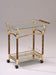 Helmut Gold Plated & Clear Glass - Tempered Serving Cart - Home Furniture And More (Brentwood, MD)
