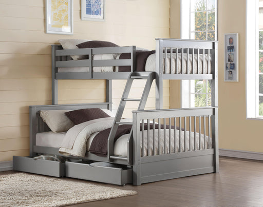 Haley II Gray Bunk Bed (Twin/Full) - Home Furniture And More (Brentwood, MD)