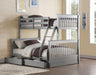 Haley II Gray Bunk Bed (Twin/Full) - Home Furniture And More (Brentwood, MD)