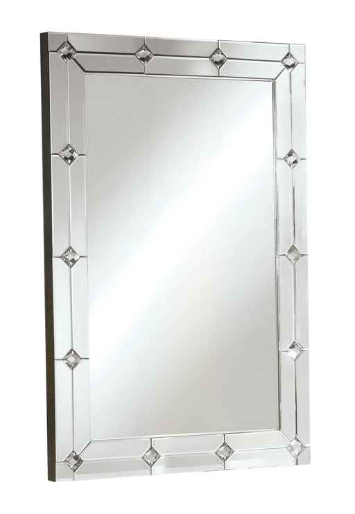 Hessa Mirrored & Faux Rhinestones Wall Decor - Home Furniture And More (Brentwood, MD)