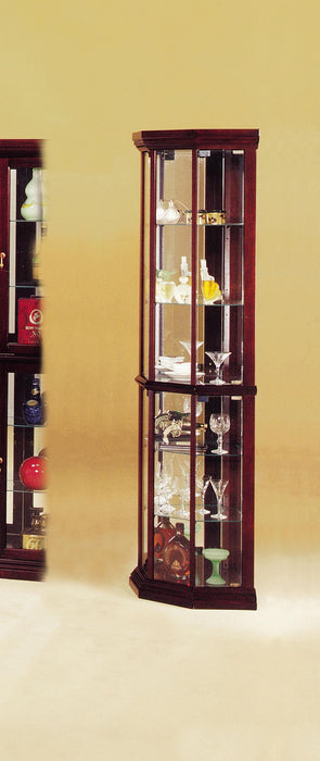 Huxley Cherry Curio Cabinet - Home Furniture And More (Brentwood, MD)