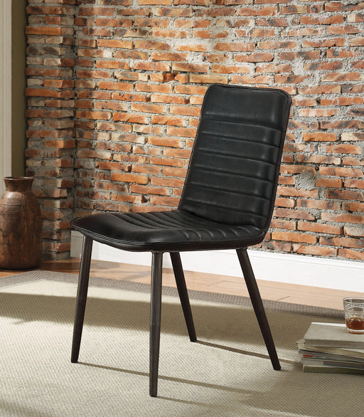 Hosmer Black Top Grain Leather & Antique Black Side Chair - Home Furniture And More (Brentwood, MD)