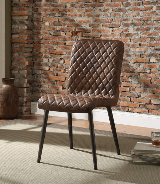 Hosmer Vintage Chocolate Top Grain Leather & Antique Black Side Chair - Home Furniture And More (Brentwood, MD)