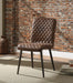 Hosmer Vintage Chocolate Top Grain Leather & Antique Black Side Chair - Home Furniture And More (Brentwood, MD)