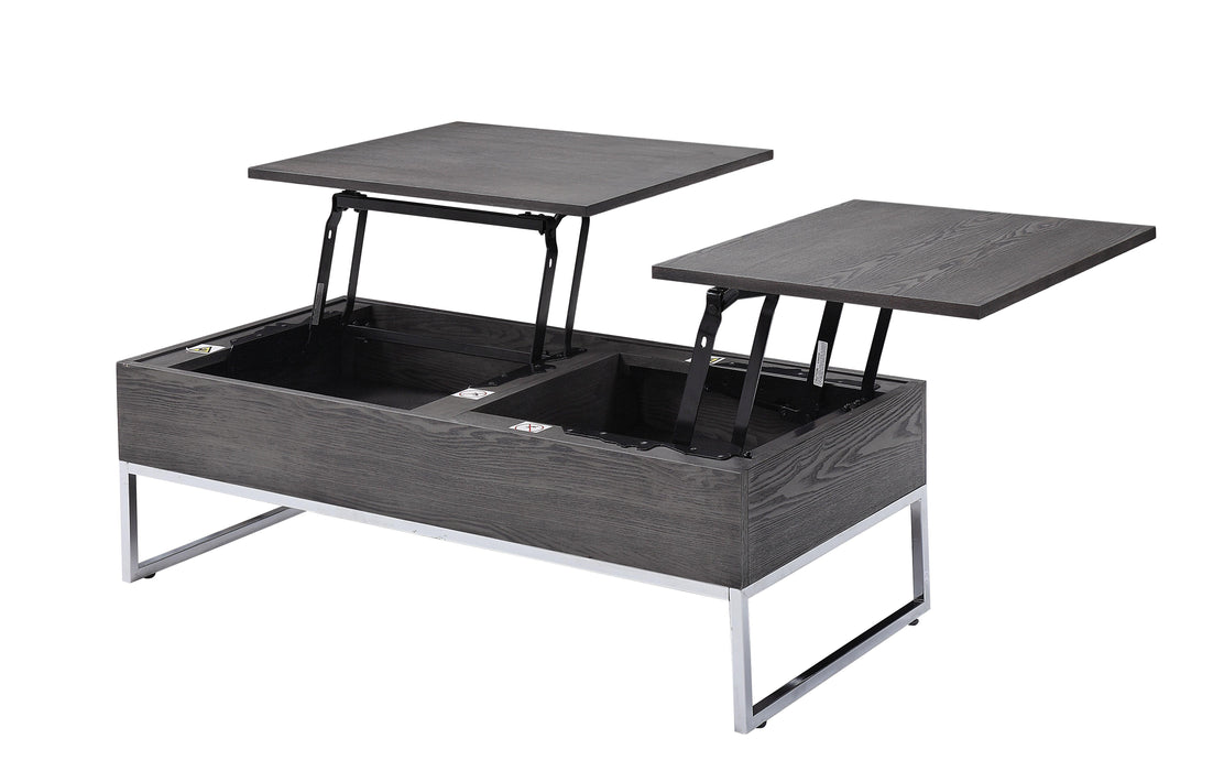 Iban Gray Oak & Chrome Coffee Table - Home Furniture And More (Brentwood, MD)