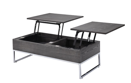 Iban Gray Oak & Chrome Coffee Table - Home Furniture And More (Brentwood, MD)