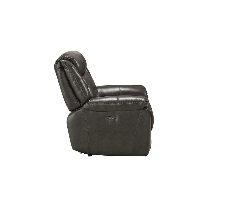 Imogen Gray Leather-Aire Recliner (Power Motion) - Home Furniture And More (Brentwood, MD)