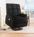 Ipompea Black Velvet Recliner w/Power Lift & Massage - Home Furniture And More (Brentwood, MD)