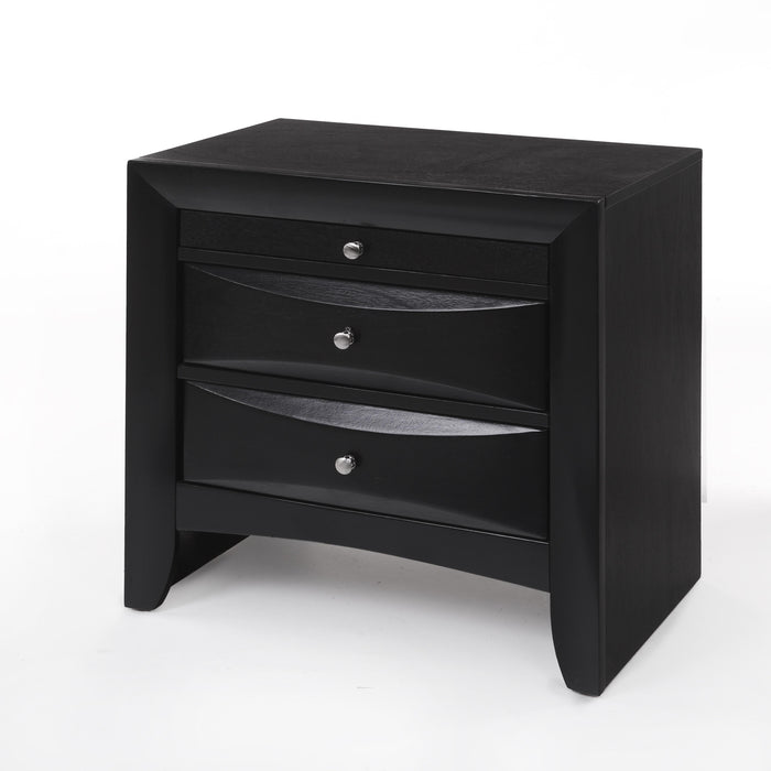 Ireland Black Nightstand - Home Furniture And More (Brentwood, MD)