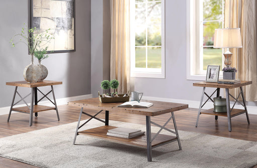 Ikram Weathered Oak & Sandy Black Coffee Table - Home Furniture And More (Brentwood, MD)