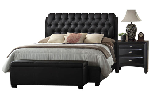 Ireland II Black PU Eastern King Bed - Home Furniture And More (Brentwood, MD)