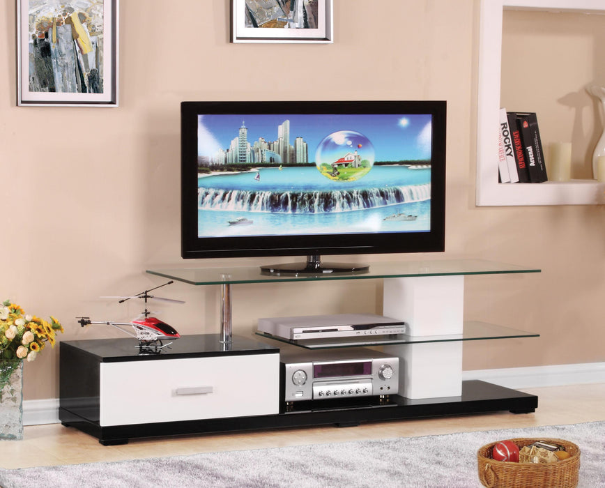 Ivana White & Black TV Stand - Home Furniture And More (Brentwood, MD)