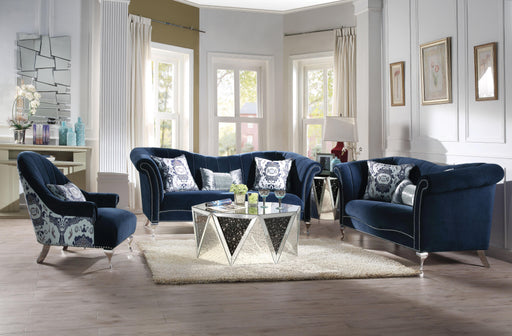 Jaborosa Blue Velvet Sofa w/3 Pillows - Home Furniture And More (Brentwood, MD)