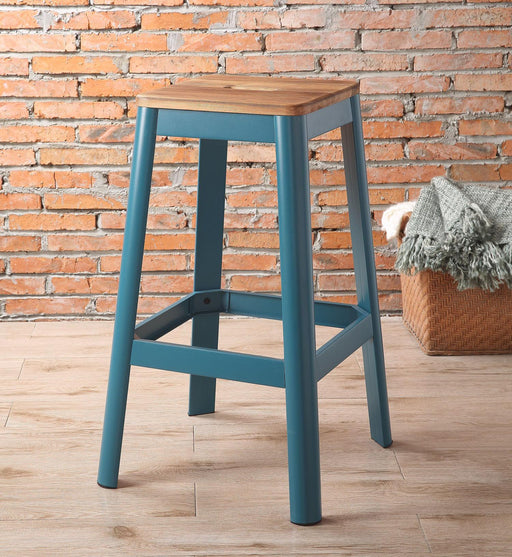 Jacotte Natural & Teal Bar Stool (1Pc) - Home Furniture And More (Brentwood, MD)