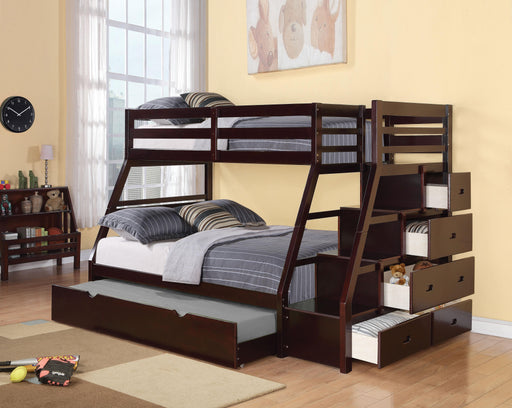 Jason Espresso Bunk Bed (Twin/Full) - Home Furniture And More (Brentwood, MD)