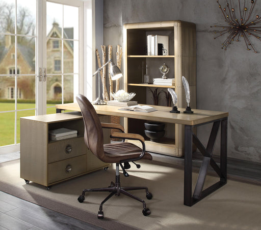Jennavieve Gold Aluminum Desk - Home Furniture And More (Brentwood, MD)