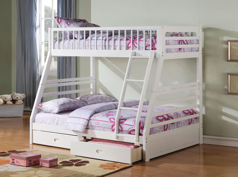 Jason White Bunk Bed (Twin/Full) - Home Furniture And More (Brentwood, MD)