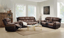 Jaylen Toffee & Espresso Polished Microfiber Sofa (Motion) - Home Furniture And More (Brentwood, MD)