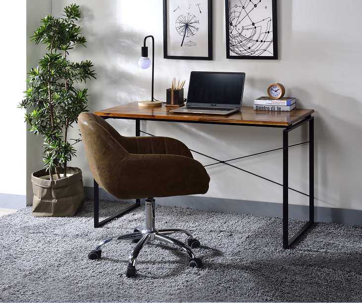 Jurgen Oak & Black Desk - Home Furniture And More (Brentwood, MD)