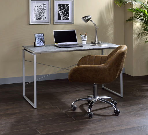 Jurgen Faux Concrete & Silver Desk - Home Furniture And More (Brentwood, MD)