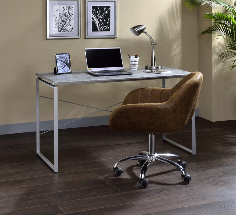Jurgen Faux Concrete & Silver Desk - Home Furniture And More (Brentwood, MD)