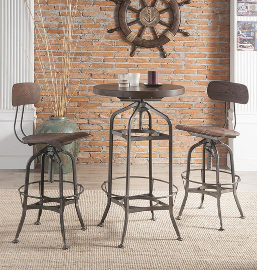Kaeso Walnut & Gunmetal Bar Table - Home Furniture And More (Brentwood, MD)