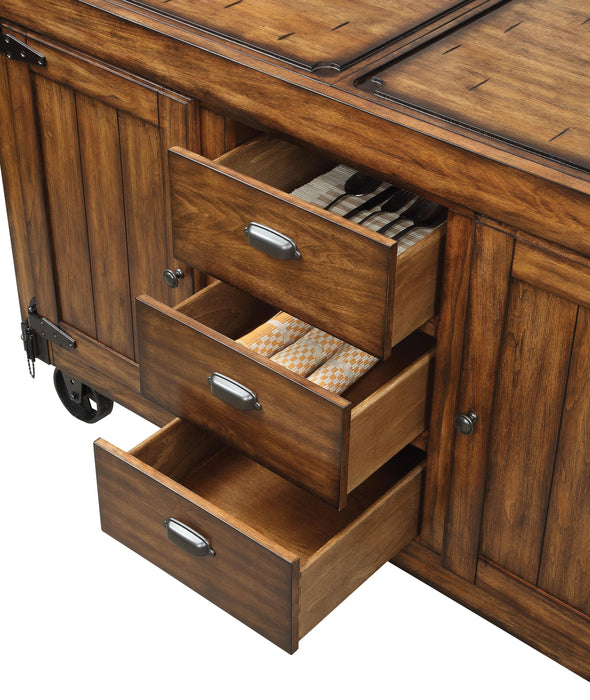 Kabili Antique Tobacco Kitchen Cart - Home Furniture And More (Brentwood, MD)