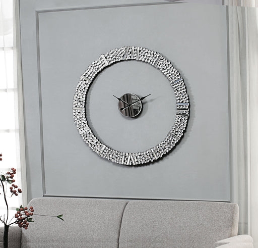 Kachina Mirrored & Faux Gems Wall Clock - Home Furniture And More (Brentwood, MD)