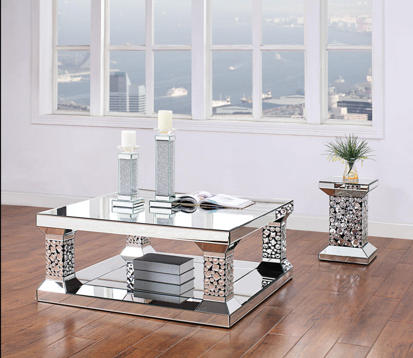 Kachina Mirrored & Faux Gems Coffee Table - Home Furniture And More (Brentwood, MD)