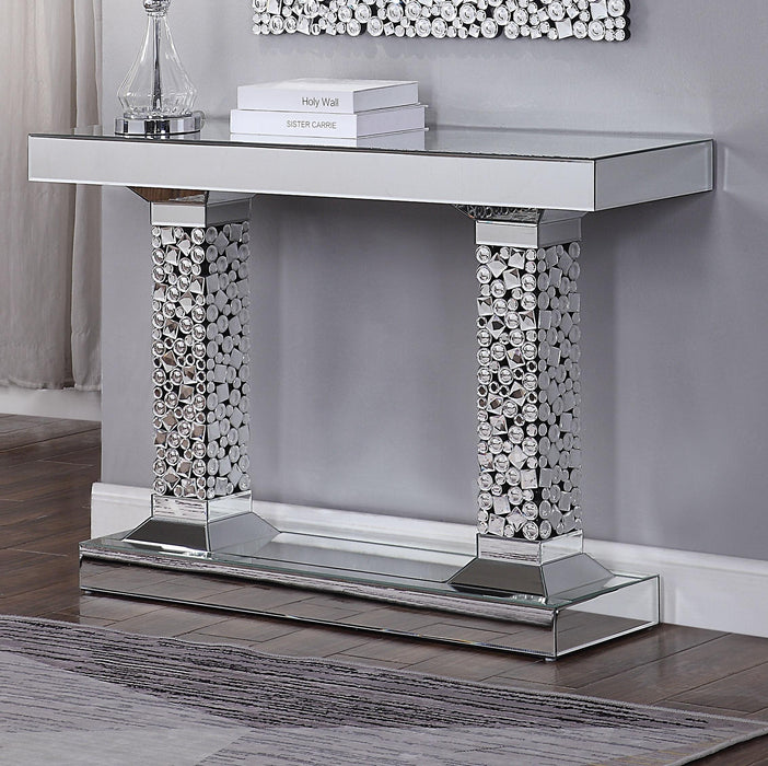 Kachina Mirrored & Faux Gems Console Table - Home Furniture And More (Brentwood, MD)