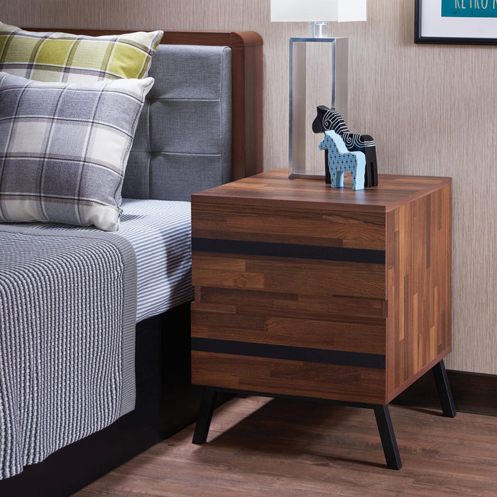 Karine Walnut & Black End Table - Home Furniture And More (Brentwood, MD)