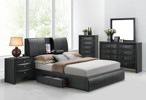 Kofi Black PU Eastern King Bed - Home Furniture And More (Brentwood, MD)