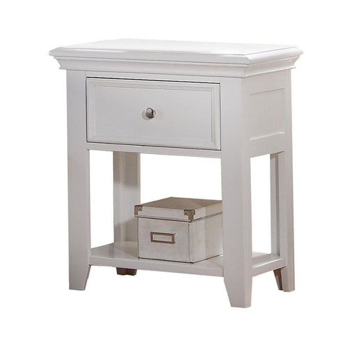 Lacey White Nightstand (1 DRAWER) - Home Furniture And More (Brentwood, MD)