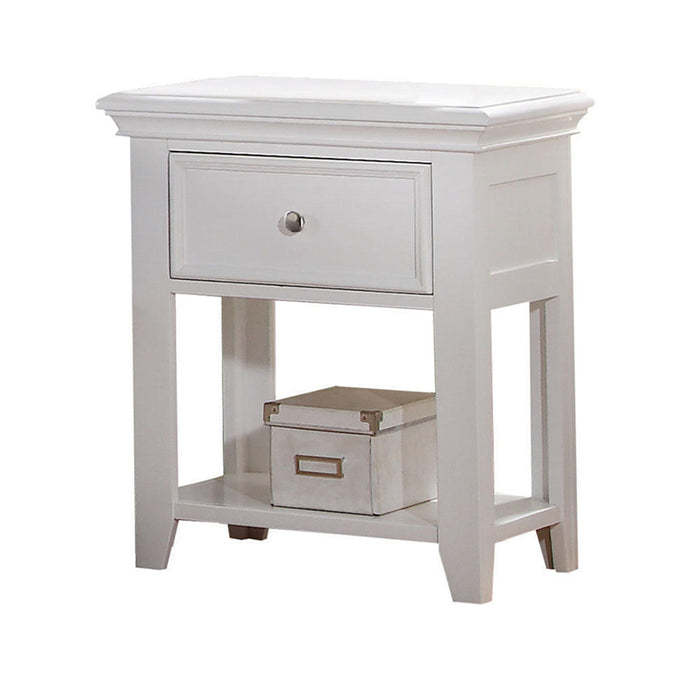 Lacey White Nightstand (1 DRAWER) - Home Furniture And More (Brentwood, MD)
