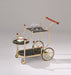 Lacy Gold Plated & Black Glass Serving Cart - Home Furniture And More (Brentwood, MD)