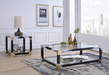 Lafty White Brushed & Clear Glass Coffee Table - Home Furniture And More (Brentwood, MD)
