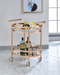 Lakelyn Rose Gold & Clear Glass Serving Cart - Home Furniture And More (Brentwood, MD)