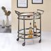 Lakelyn Black Nickel & Clear Glass Serving Cart - Home Furniture And More (Brentwood, MD)