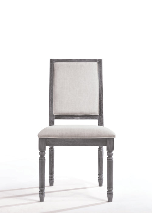 Leventis Cream Linen & Weathered Gray Side Chair - Home Furniture And More (Brentwood, MD)