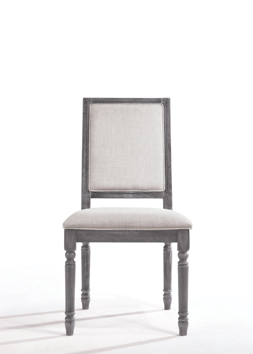 Leventis Cream Linen & Weathered Gray Side Chair - Home Furniture And More (Brentwood, MD)