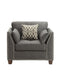 Laurissa Light Charcoal Linen Chair & 3 Pillows - Home Furniture And More (Brentwood, MD)