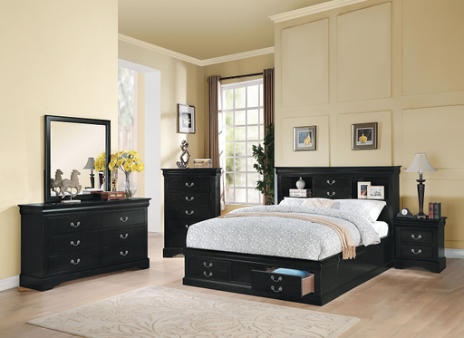 Louis Philippe III Black Eastern King Bed - Home Furniture And More (Brentwood, MD)